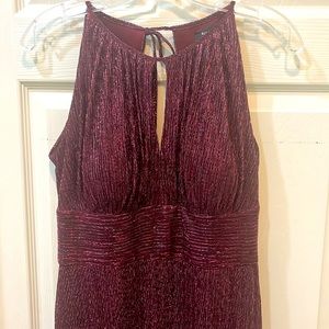 R&M Richards shimmery Merlot evening gown. Sleeveless. Size 8. Worn once.